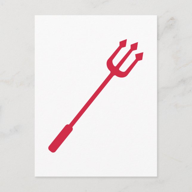 Cartão Postal Tridente do diabo vermelho (Frente)