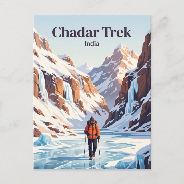 Cartão Postal Trilha Chadar Índia (Frente)