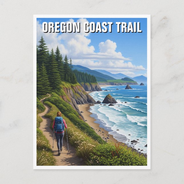 Cartão Postal Trilha Costeira de Oregon (Frente)