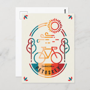 Cartão Postal Trilha de Bike de Petoskey Retro