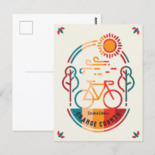 Cartão Postal Trilha de Bike do Condado de Orange Retro
