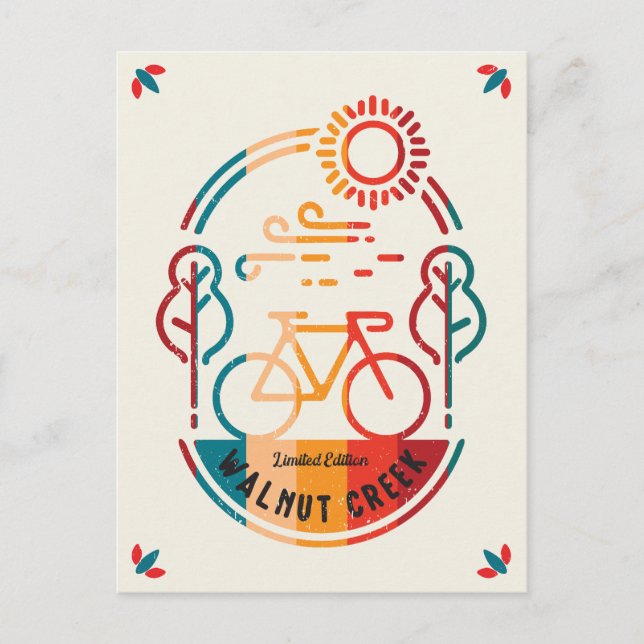 Cartão Postal Trilha de Bike do Walnut Creek. (Frente)