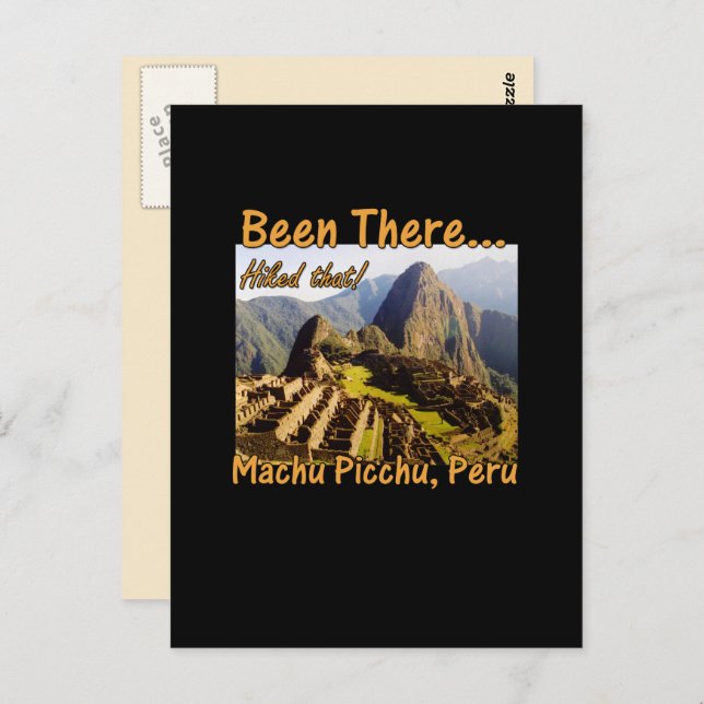 Cartão Postal Trilha de Hiking Machu Picchu no Peru (Frente/Verso)