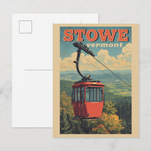 Cartão Postal Trilhas de esqui ao ar livre no inverno em Stowe,