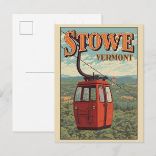 Cartão Postal Trilhas de esqui ao ar livre no inverno em Stowe,