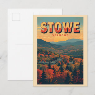 Cartão Postal Trilhas de esqui ao ar livre no inverno em Stowe, 