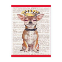 CARTÃO POSTAL - TRIM VERMELHO DE CHIHUAHUA FELIZ