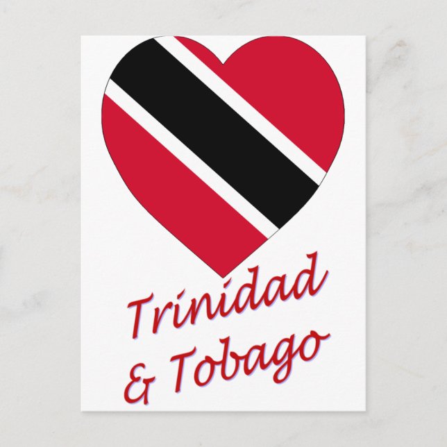 Cartão Postal Trinidad e Tobago Flag Heart (Frente)