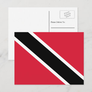 Cartão Postal Trinidadianos e Bandeira de Tobago, Trinidad e Tob