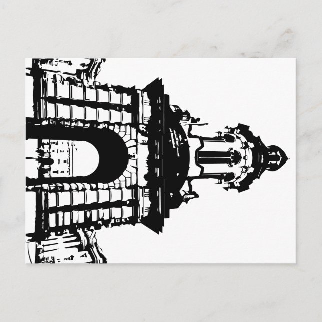 Cartão Postal Trinity College Dublin Campanile, Black and White (Frente)
