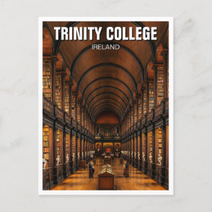 Cartão Postal Trinity College Dublin Ireland Library