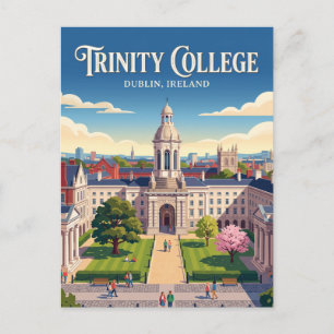 Cartão Postal Trinity College Dublin Irlanda