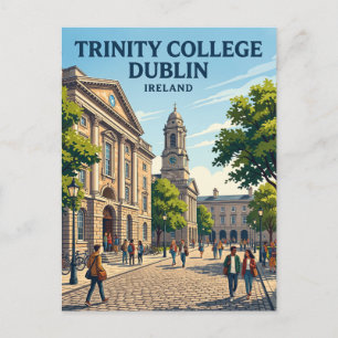 Cartão Postal Trinity College Dublin Irlanda