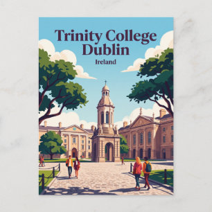 Cartão Postal Trinity College Dublin Irlanda