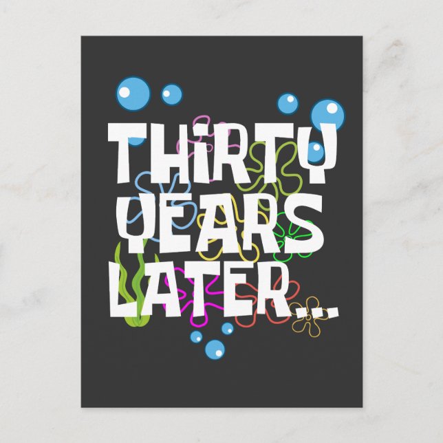 Cartão Postal Trinta Anos Depois, Festa Engraçada De aniversário (Frente)