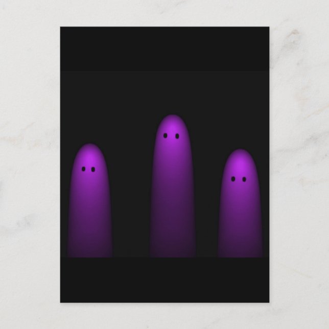 Cartão Postal Trio de Fantasmas (Fuschia) (Frente)