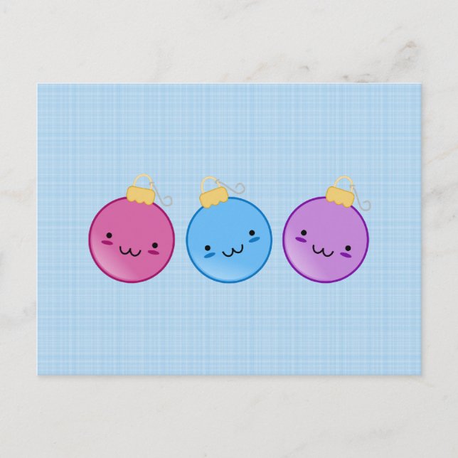 Cartão Postal Trio de Ornamentos (Frente)