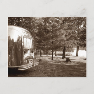 Cartão Postal Trip. de acampamento do Retro Viagem do Cartão-po