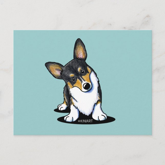 Cartão postal Tripartido Corgi (Frente)