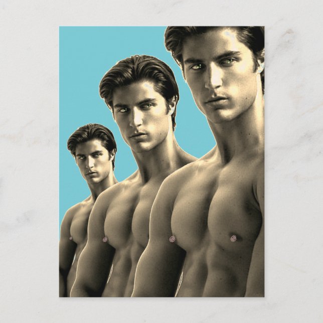 Cartão Postal Triple Hunks (Frente)