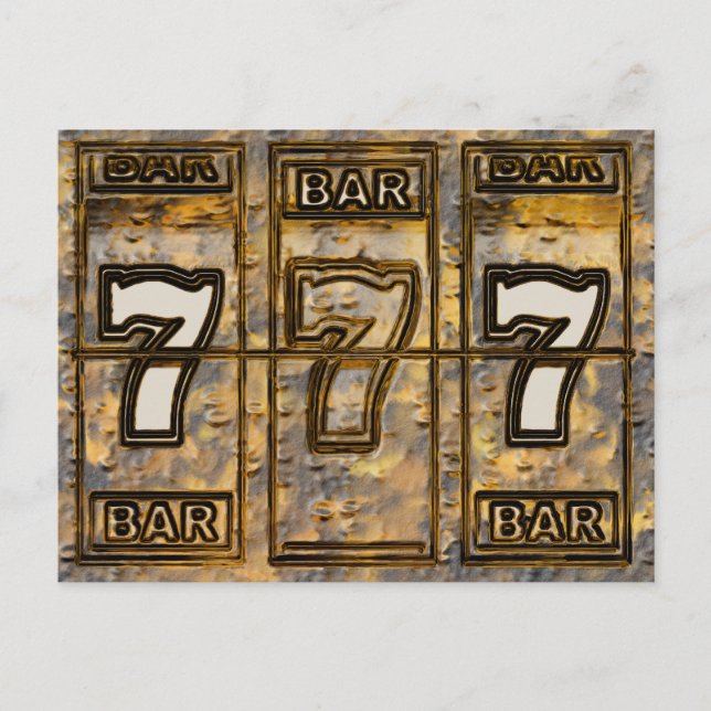 Cartão Postal Triple Sevens Slot Machine Reels (Frente)