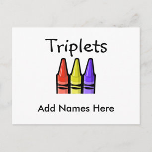 Cartão Postal Triplets (Crayons)