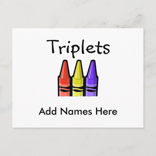 Cartão Postal Triplets (Crayons) (Frente)