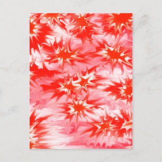 Cartão Postal Trippy Psicedélico, vermelho, branco e rosa, multi