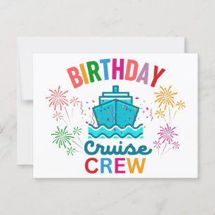 CARTÃO POSTAL TRIPULAÇÃO DO CRUZEIRO DE ANIVERSÁRIO