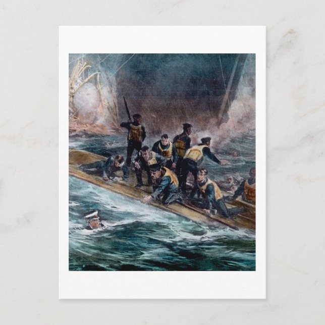 Cartão Postal Tripulação Titânica RMS Escapa os Sinks Behoth (Frente)