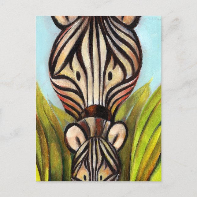 Cartão Postal Trish Biddle Safari Zebra (Frente)