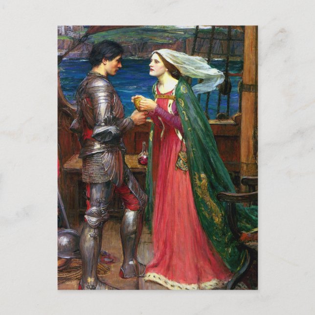 Cartão Postal Tristan e Isolde, 1916, por John Waterhouse (Frente)