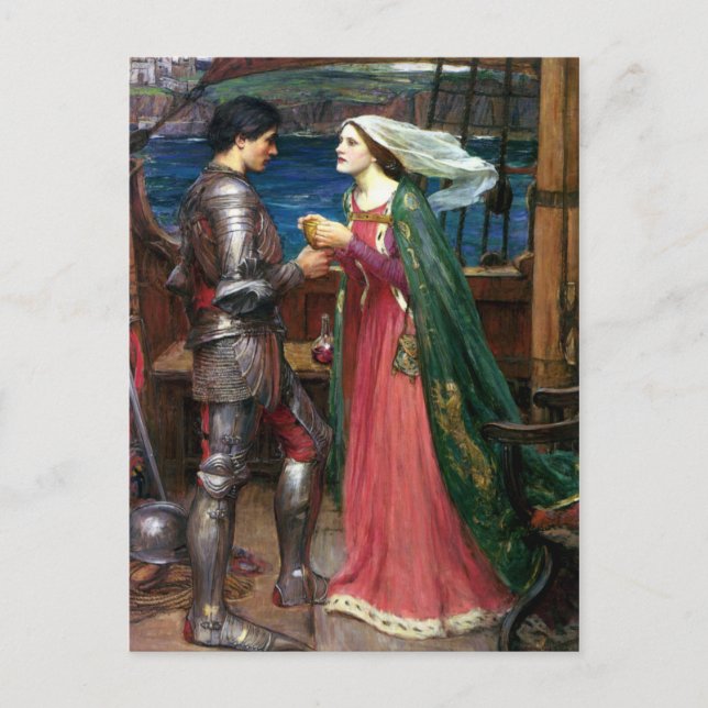 Cartão Postal Tristan e Isolde por John William Waterhouse (Frente)
