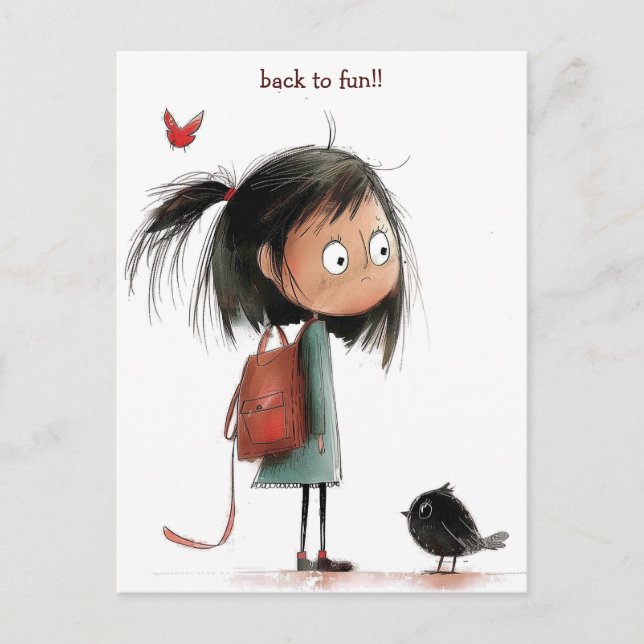 Cartão Postal Triste estudante (Frente)