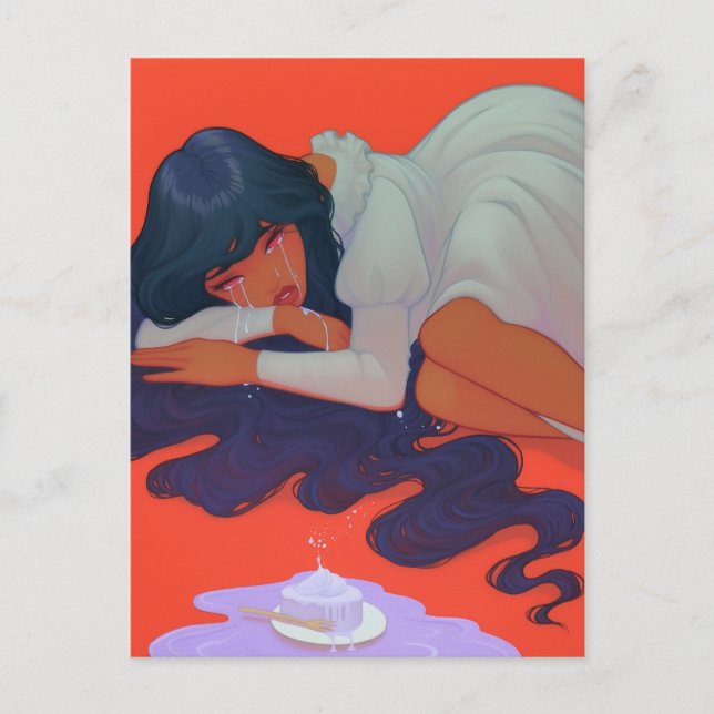 Cartão Postal Triste Mulher (Frente)