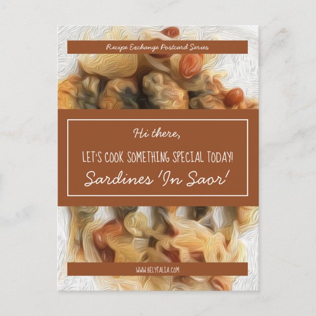 Cartão Postal Troca de Receita Marrom de Script Branco Personali (Frente)