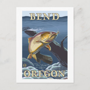 Cartão Postal Troço de pesca de trutas - Bend, Oregon