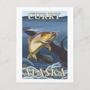 Cartão Postal Troço De Pesca De Trutas - Curry, Alasca