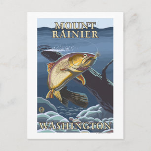 Cartão Postal Troço De Pesca De Trutas - Monte Rainier,