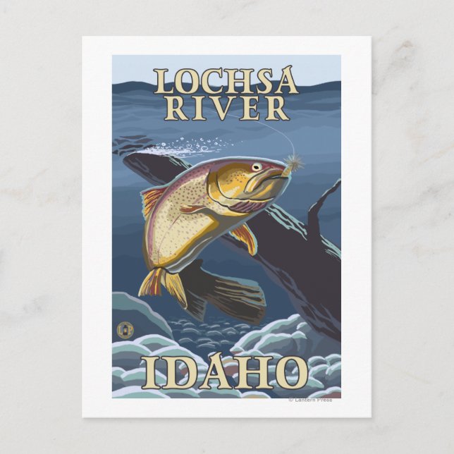 Cartão Postal Troço De Pesca De Trutas - Rio Lochsa, (Frente)