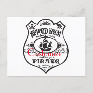 Cartão Postal Troço_Troço Do Troço De Bebida Pirata De Rum