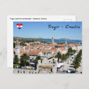 Cartão Postal Trogir seafront promenade - Dalmácia, Croácia