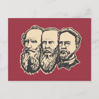 Cartão Postal Troica russa: Tolstoy, Dostoevsky, Chekhov