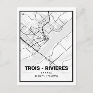 Cartão Postal Trois Rivieres Quebec - Canadá - Mapa da Cidade V