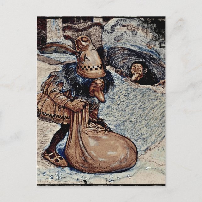 Cartão Postal Troll com a mão em um saco (Frente)
