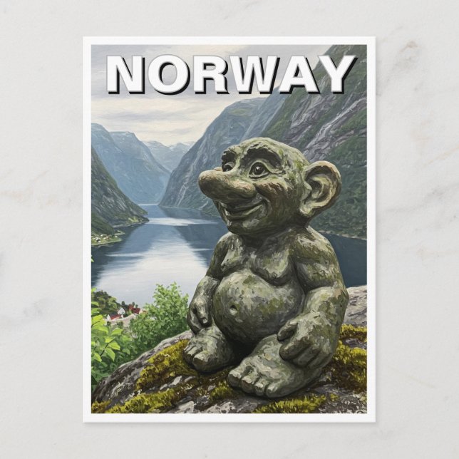 Cartão Postal Troll da Noruega (Frente)