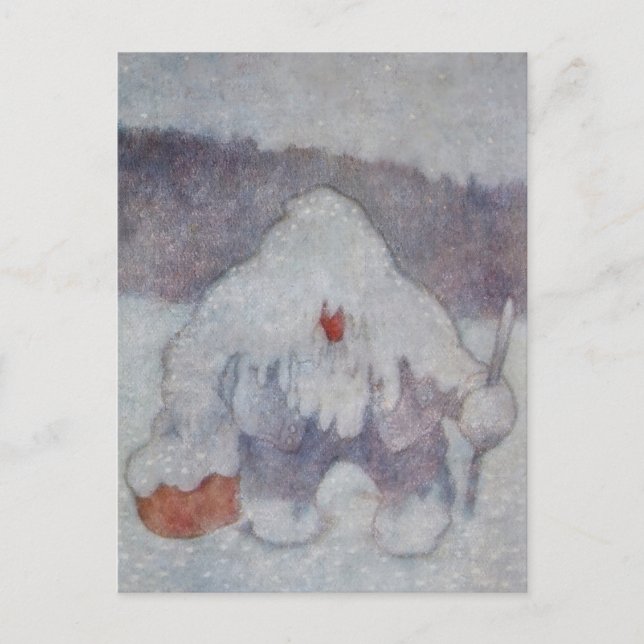 Cartão Postal "Troll de neve" por Theodor Kittelsen (Frente)