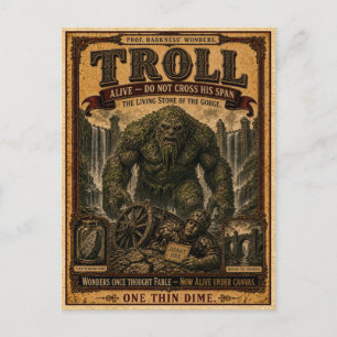 Cartão Postal Troll, Monstro de Circo Antigo