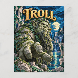 Cartão Postal Troll, Monstro de Papel Recortado