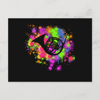 Cartão Postal Trompa Arte Pintura Artística Esborrifo Instrument